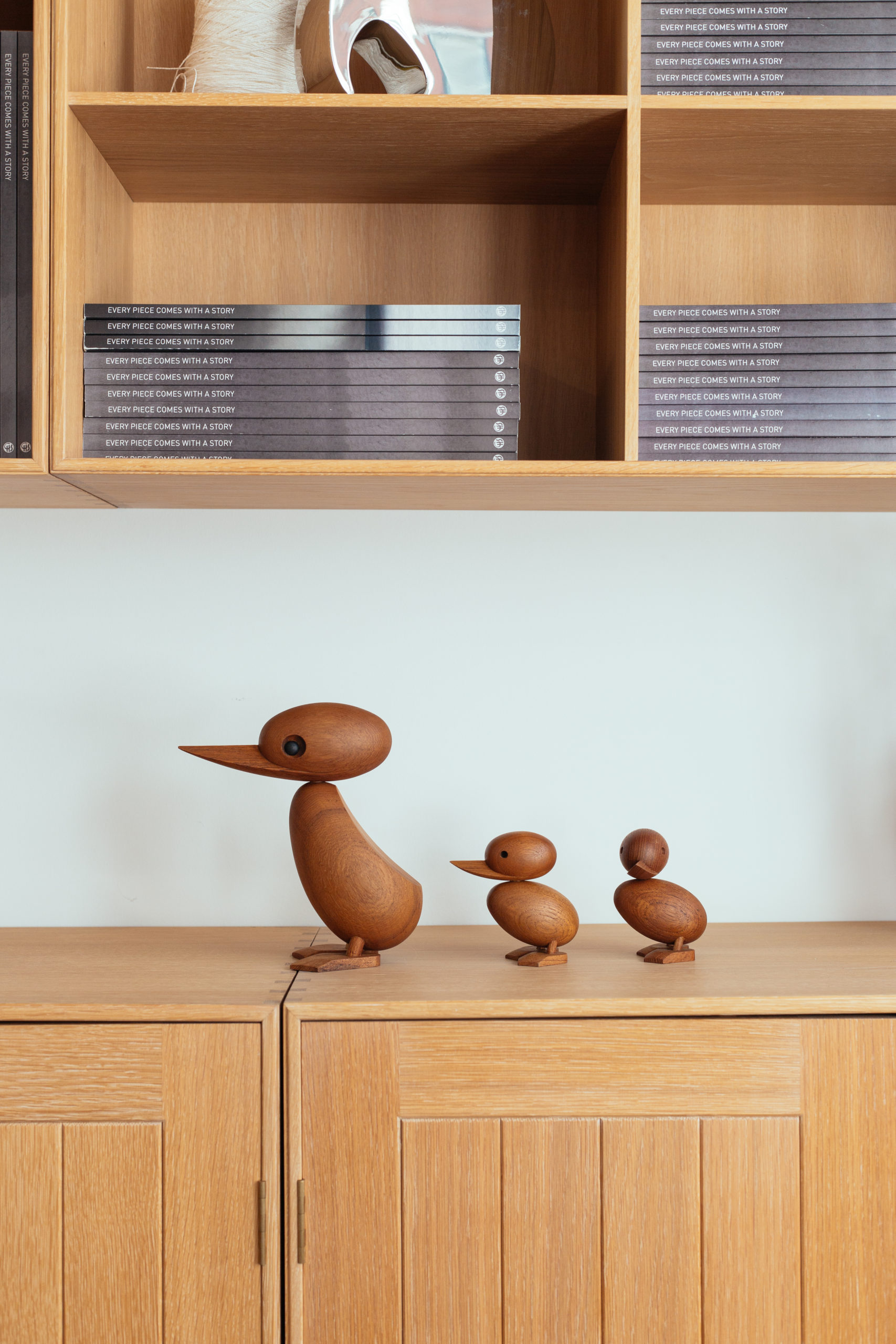 ARCHITECTMADE Duck and Duckling Teak Wood Denmark Hans Bølling