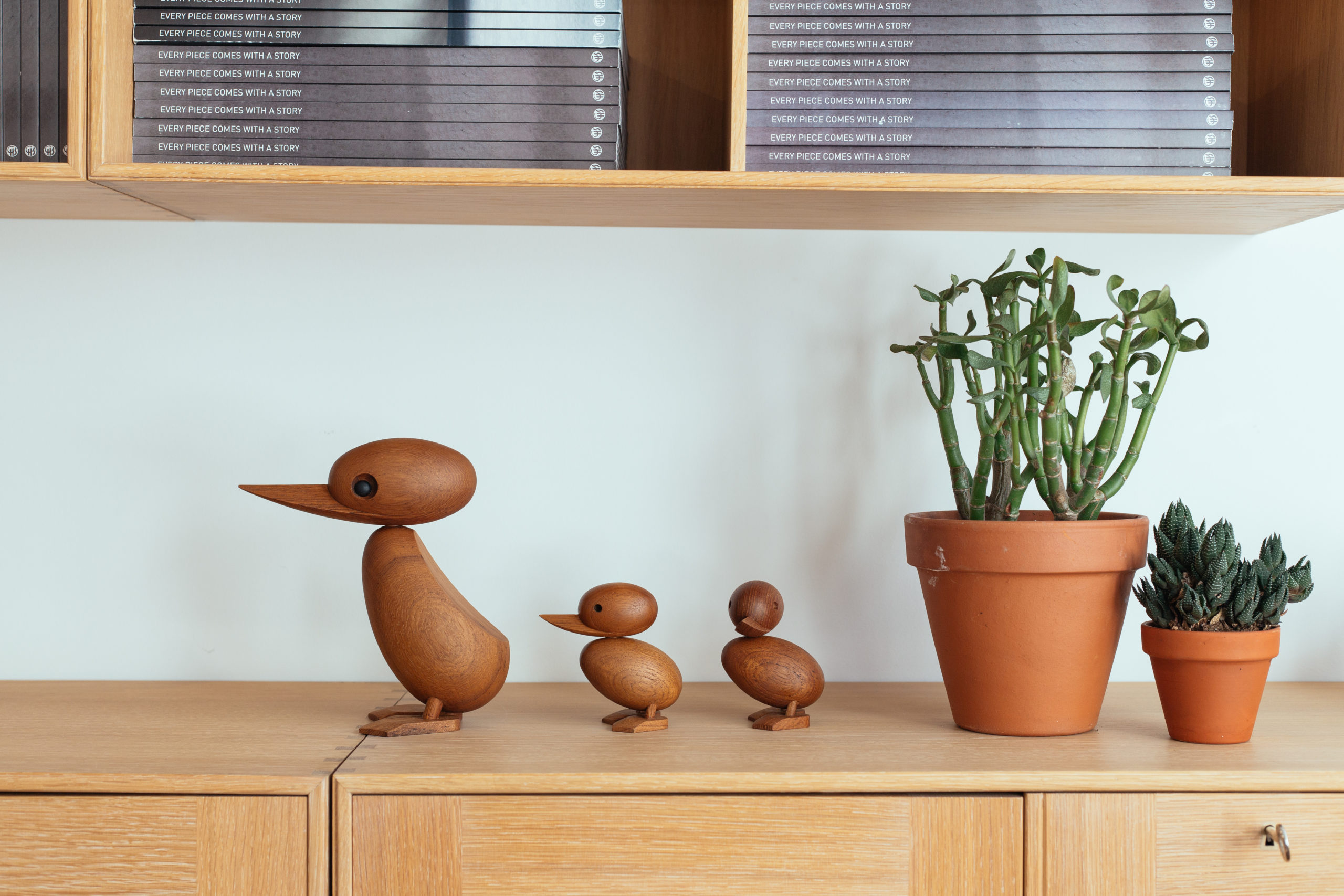 ARCHITECTMADE Duck and Duckling Teak Wood Denmark Hans Bølling